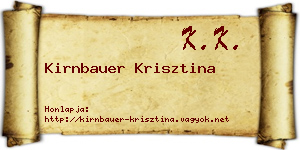 Kirnbauer Krisztina névjegykártya