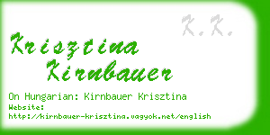 krisztina kirnbauer business card